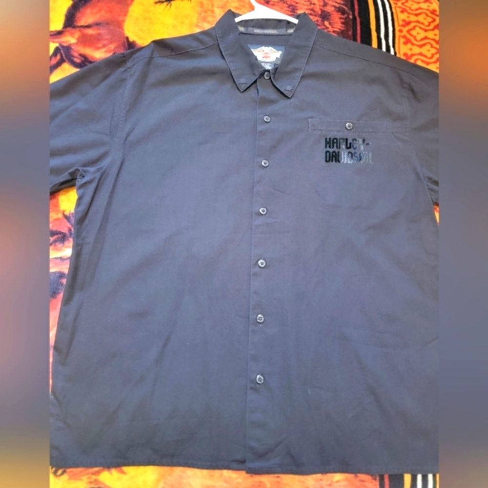 Harley-Davidson Men's Button-down XXL Black